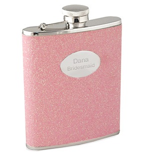 unknown Personalized Pink Glitter Flask