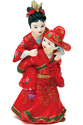 unknown Hand Painted Porcelain Asian Cake Topper