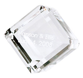 unknown Crystal Cube Paper Weight Performance Award