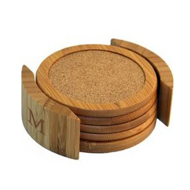 unknown Eco-Green Bamboo Cork Coasters Set