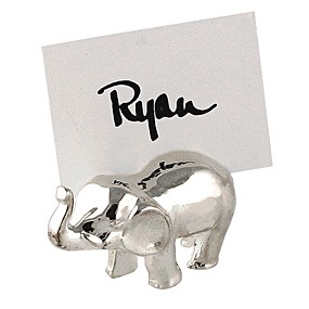 unknown Silver Elephant Placecard Holder