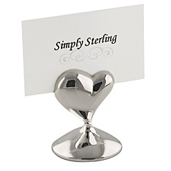 unknown Silver Wedding Heart Placecard Holders