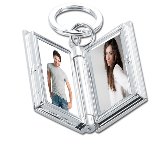 unknown Engraved Silver Picture Frame Keychain
