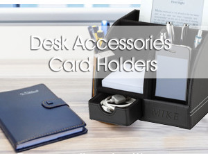Personalized Business Desk Accessories + Card Holders