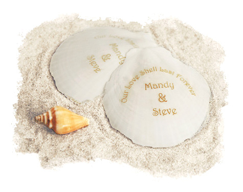 unknown Personalized Sun and Moon Beach Seashells