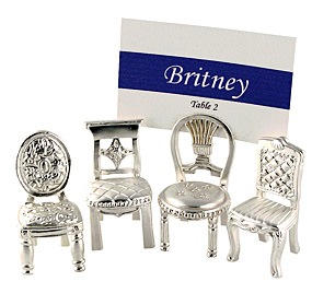 unknown Bridal Chairs Pewter Placecard Holder