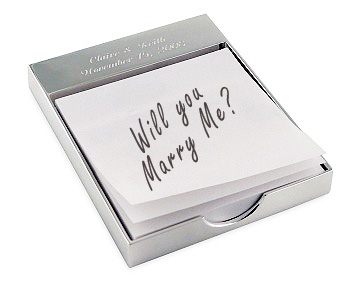unknown Engraved Silver Notepad Holder