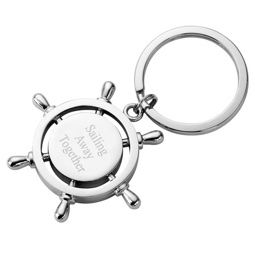 unknown Sailing Away Together Sailboat Wheel Keychain
