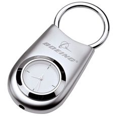 unknown Personalized Business Travel Silver Clock Keychain