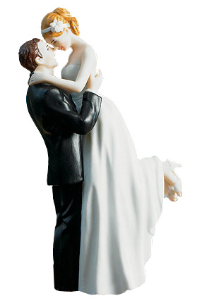 unknown Hand Painted Classic Bride & Groom Porcelain Cake Topper