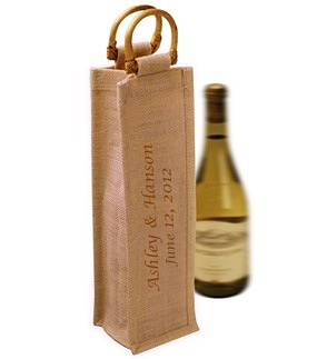 unknown Personalized Jute Wine Bag