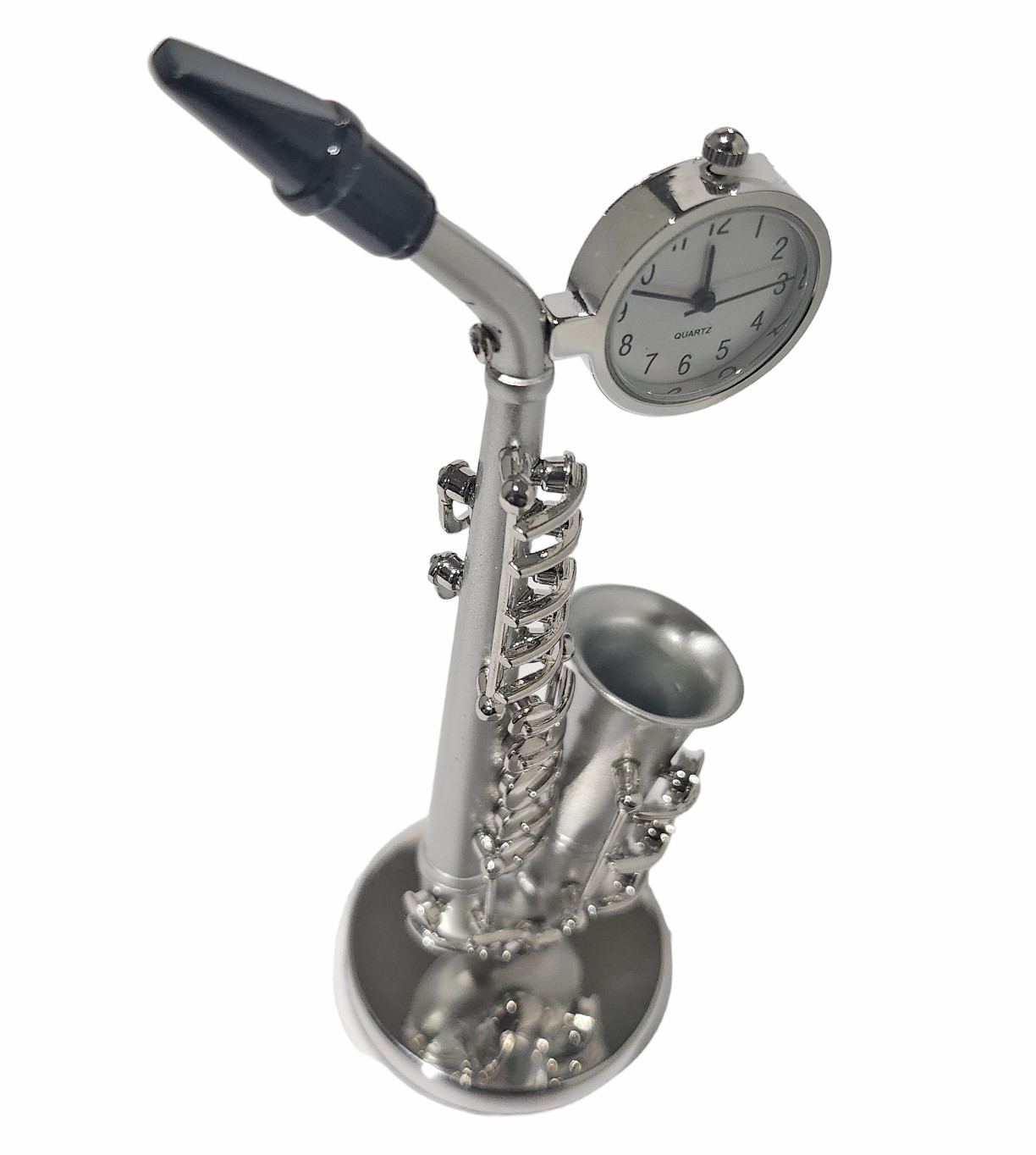 Custom Metal Alloy Mini Saxophone Office Table Clock