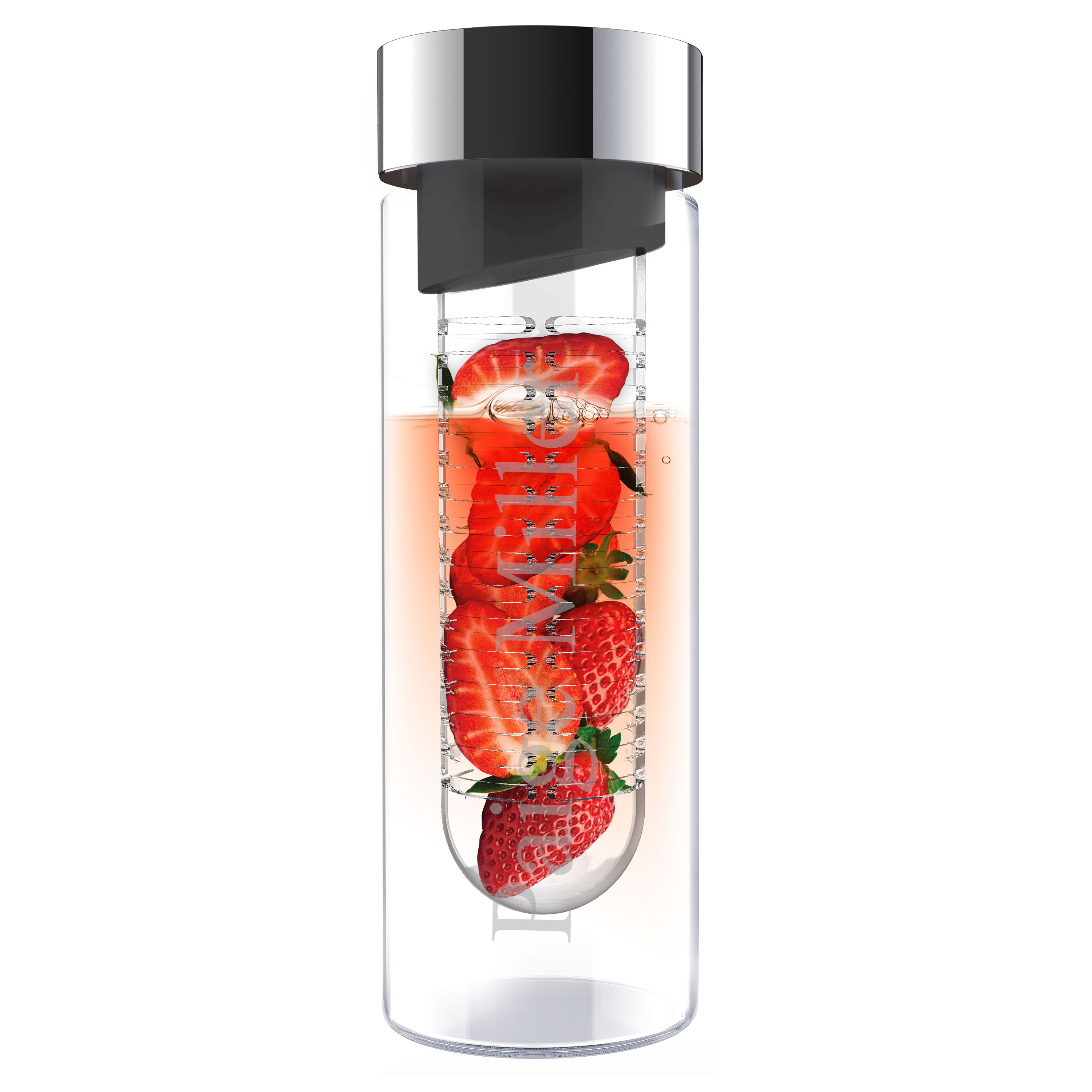 Glass Flavor Water Bottle with Built In Fruit Infuser