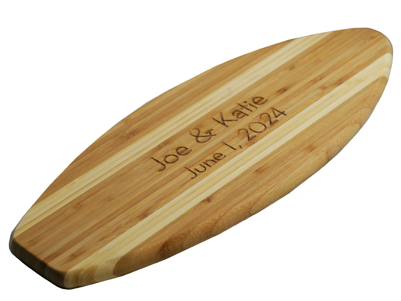 Personalized Surfboard Bamboo Cutting Board