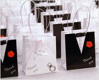 bride and groom favor bags