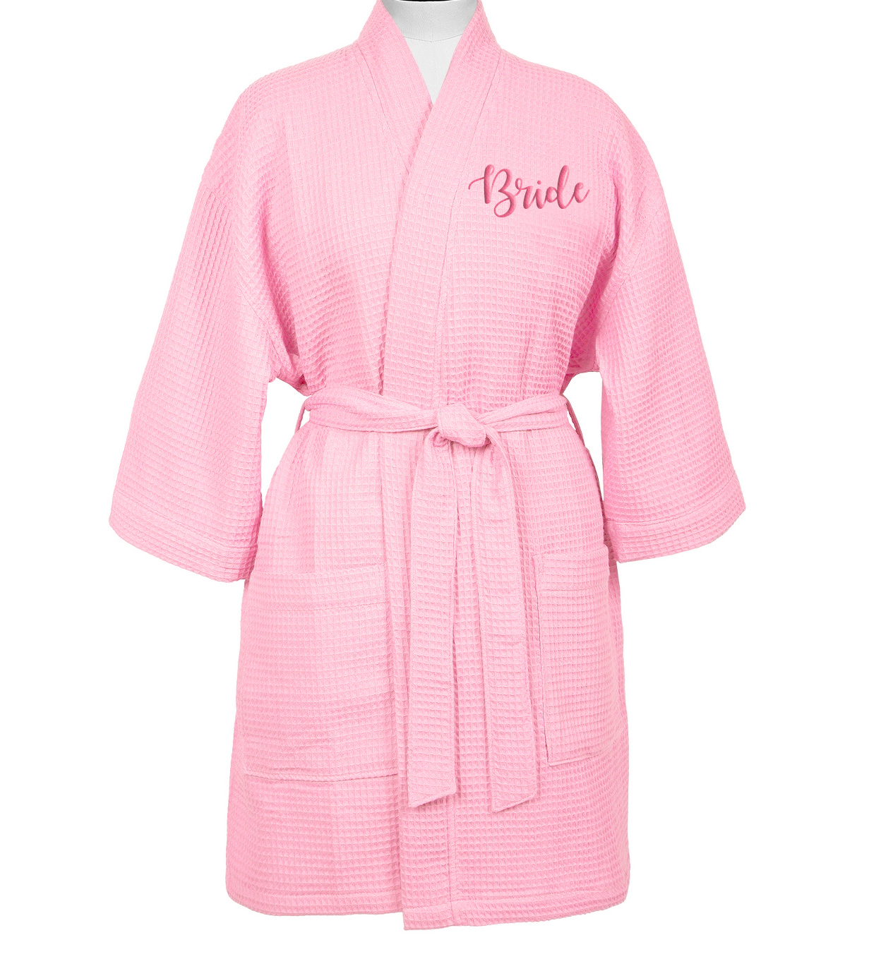 Personalized Thigh Length Waffle Robe