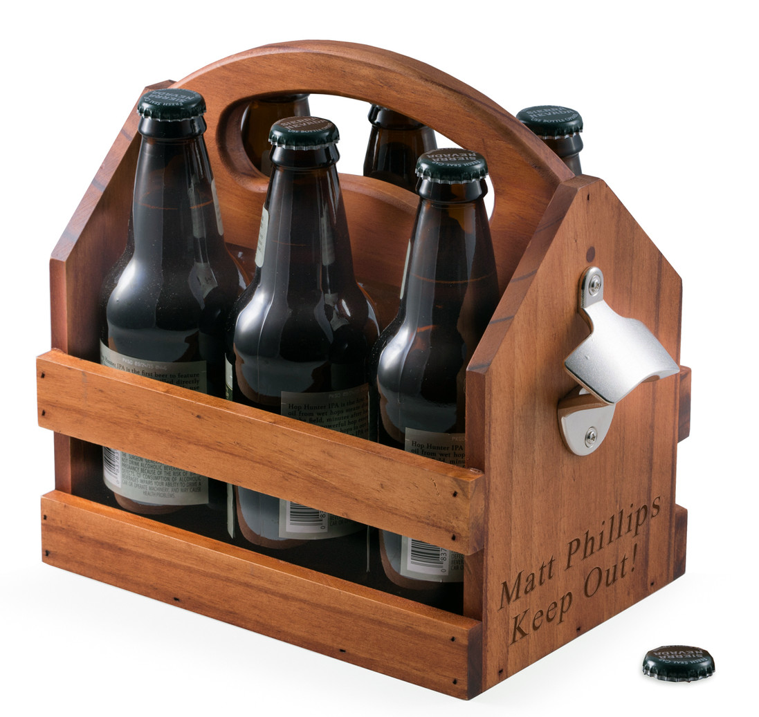 Wood Thumb - Wooden Six Pack Bottle Holder :: Maxton Men