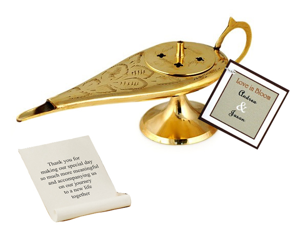 Brass Aladdin Genie Lamp 5 decorative novelty Wishes oil Burner incense