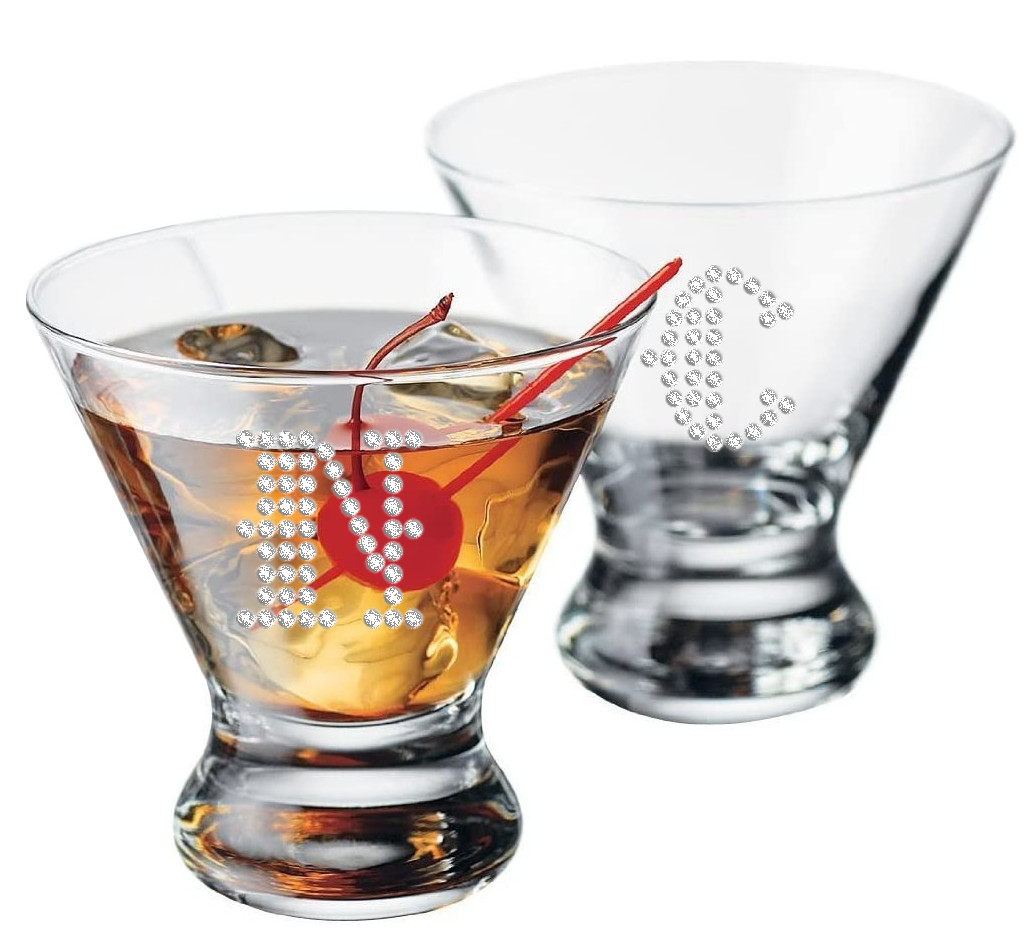Engraved Personalized Martini Cosmopolitan Glass, (M30) (Set of 2