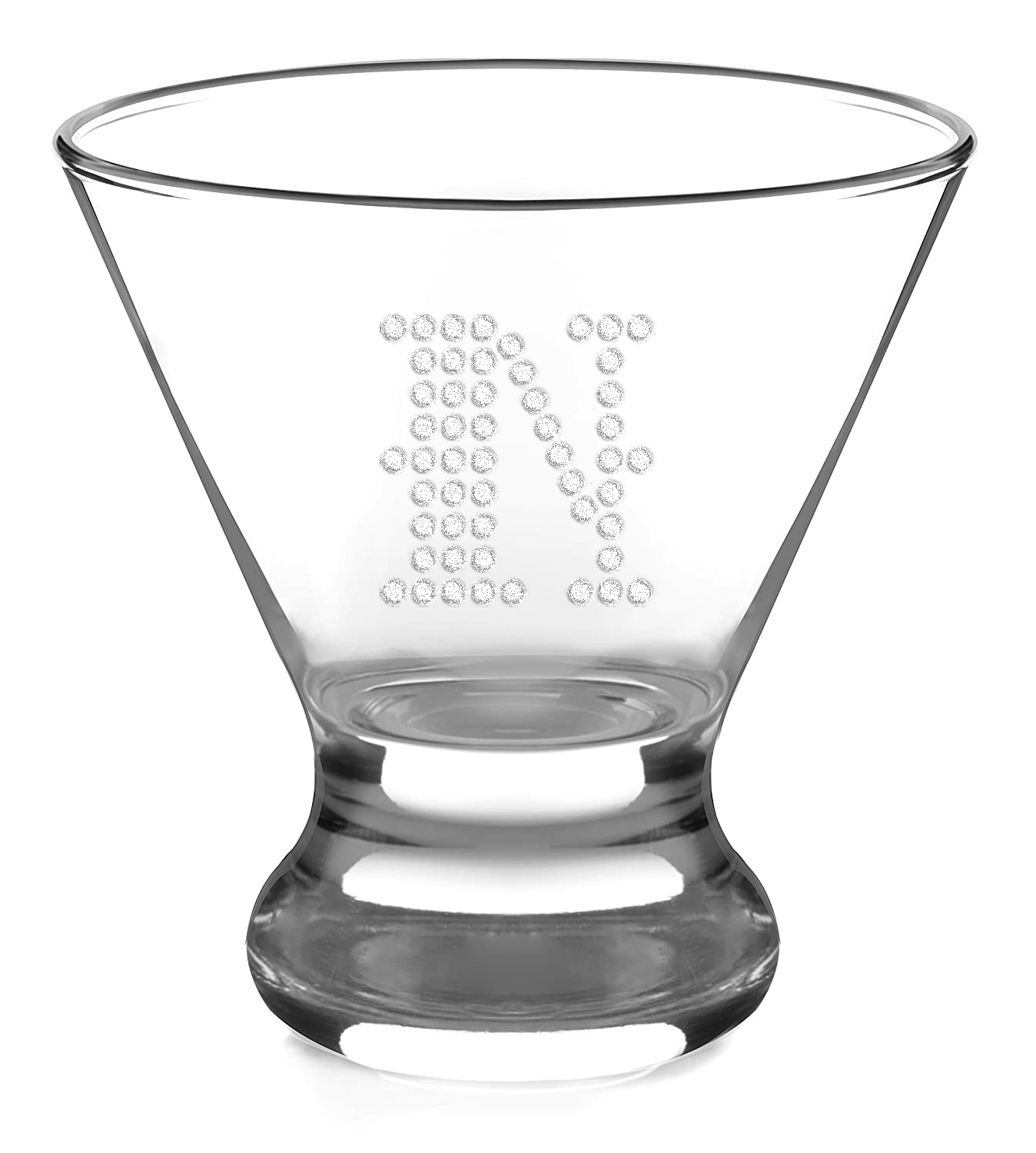 Stemless Clear Cocktail Martini Glass (Optional Personalized