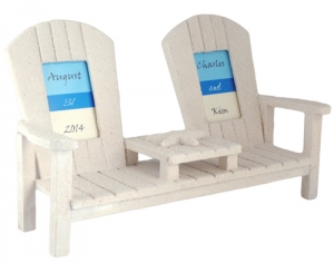 2" x 3" Bride & Groom 'Seat for Two' Sandy Bench Picture Frame