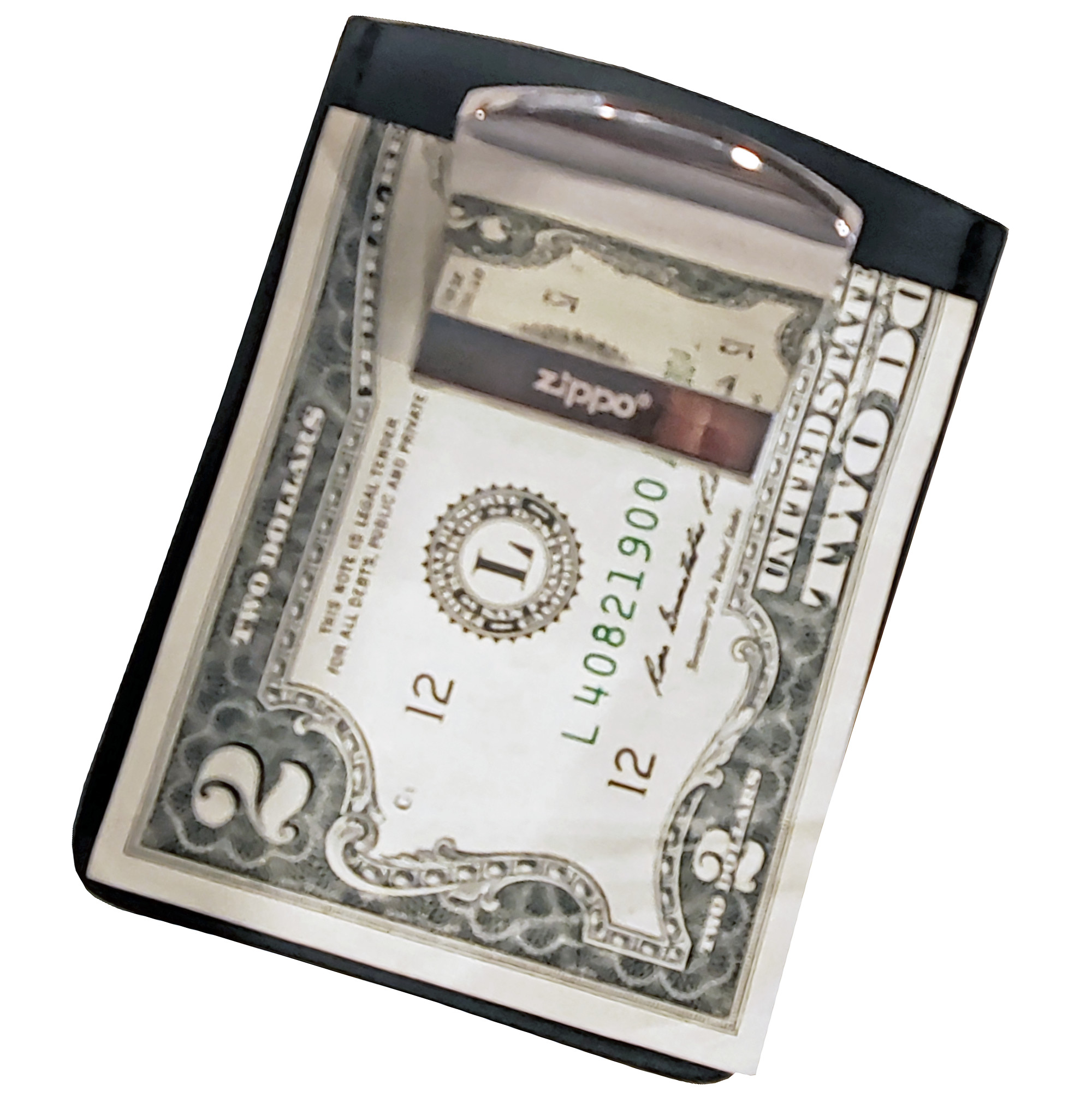 Engraved Metal Money Clip & Credit Card Holder - Silver